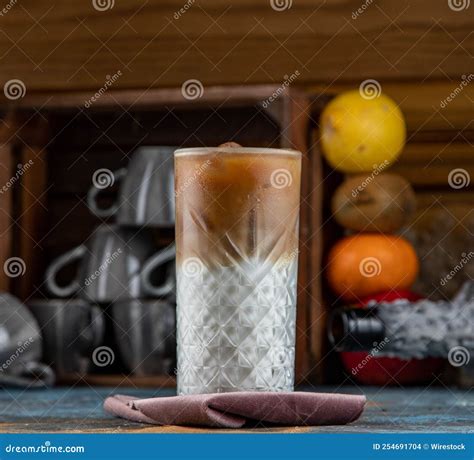 Glass of Milk Punch Cocktail on a Cloth Surface Stock Photo - Image of glass, tall: 254691704