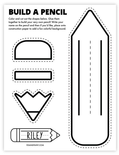 Free Printable Build a Pencil Craft in 2024 | Back to school crafts, First day of school ...