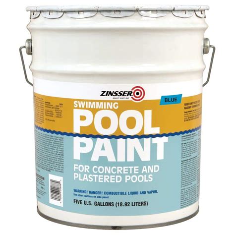 Zinsser 5 gal. Blue Flat Oil-Based Swimming Pool Paint-260542 - The ...