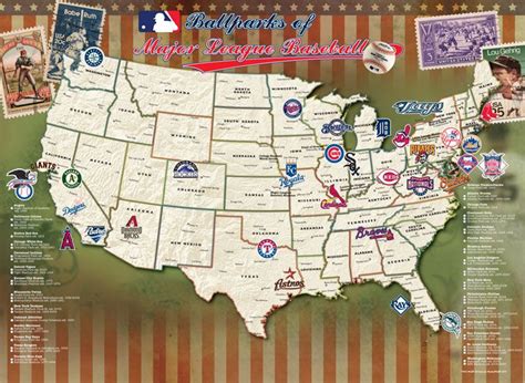 MLB Stadium Map...because I want to see them all!! Baseball Buckets ...