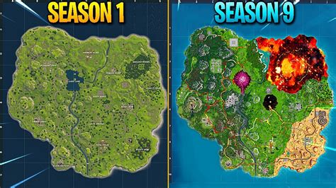 Evolution of Fortnite Map (Season 1 - Season 9) - YouTube