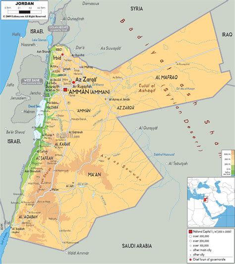 JORDAN - GEOGRAPHICAL MAPS OF JORDAN