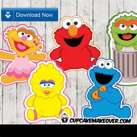 Sesame Street Character Cutouts – INSTANT DOWNLOAD - Cupcakemakeover