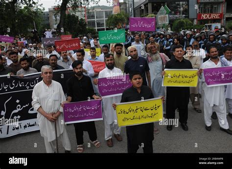 Islamabad, Pakistan. 07th July, 2023. Protesters take part during an ...