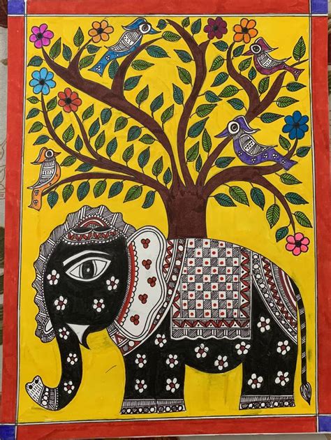 Elephant Art Madhubani Painting (22 X 15) | lupon.gov.ph