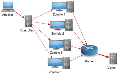 Illustrates the components of Distributed Denial of Service (DDoS ...