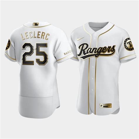 Men Texas Rangers #25 Jose Leclerc White Golden Edition Jersey – The ...