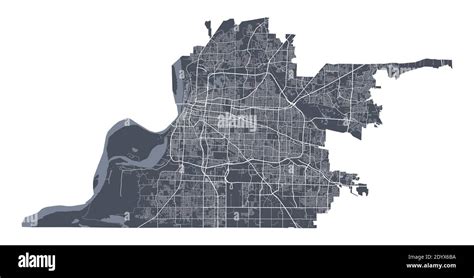 Memphis Tennessee map. Detailed vector map of Memphis city ...