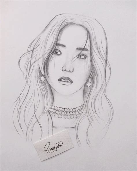 Korean girl sketch | Girl sketch, Girl drawing, Korean girl