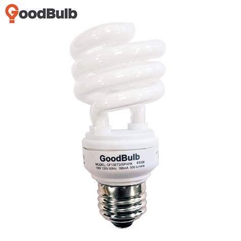 13 Watt Compact Fluorescent Bulb - Cool White Light Bulb - Ultra Mini ...