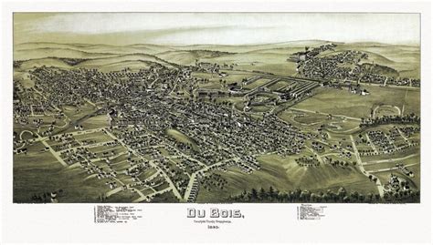 Old Map of Du Bois Pennsylvania 1895 Clearfield County | Birds eye view map, Old map, Art prints