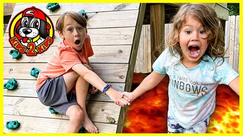 FLOOR IS LAVA Kids Challenge 🌋 Longest Backyard Obstacle Course — From INSIDE to OUTSIDE Our ...