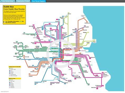 Map of Dublin bus: bus routes and bus stations of Dublin