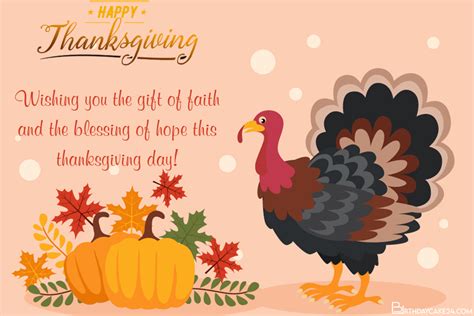 Beautiful Turkey Thanksgiving Card Maker Online