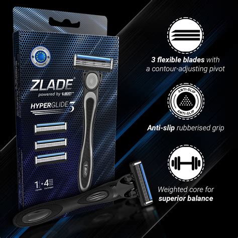 Zlade Ballistic Lite Trimmer & Zlade HyperGlide3 Shaving Razor-Cartrid ...