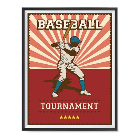 Player Red, Retro Sports Series BASEBALL Posters – EzPosterPrints