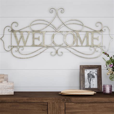 Metal Cutout- Welcome Decorative Wall Sign-3D Word Art Home Accent Decor-Perfect for Modern ...