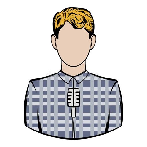 Man with Microphone Icon Cartoon Stock Illustration - Illustration of ...