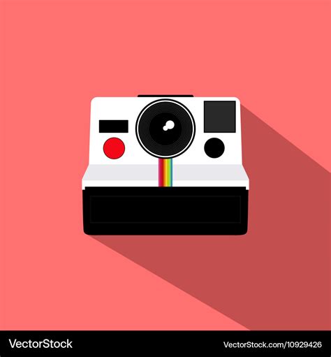 Polaroid vintage camera flat design Royalty Free Vector