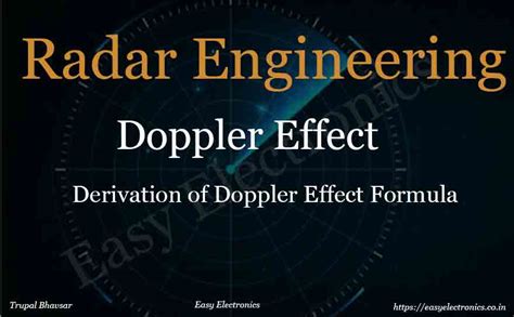 Doppler Effect | Derivation of Doppler effect formula - Easy Electronics