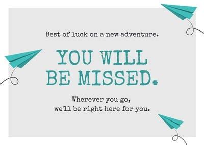 You Will Be Missed Card Printable | TUTORE.ORG - Master of Documents