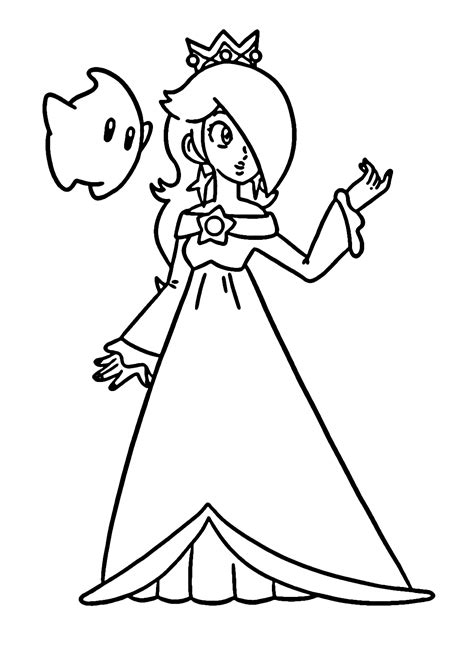 Rosalina from Super Mario Coloring Page - Free Printable Coloring Pages