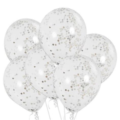 6 CT Silver Confetti Balloons/ Silver Confetti Balloons/ - Etsy