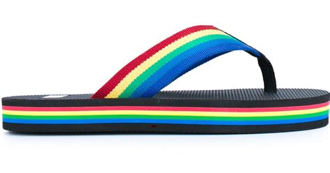 Saint Laurent Rainbow Flip-flops in Black | Lyst