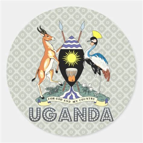 Uganda Coat of Arms Classic Round Sticker | Zazzle