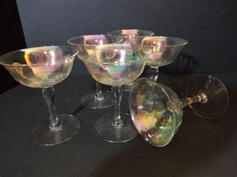 Mid Century Crystal Champagne Coupe Glasses Set of 6 Optic | Etsy ...