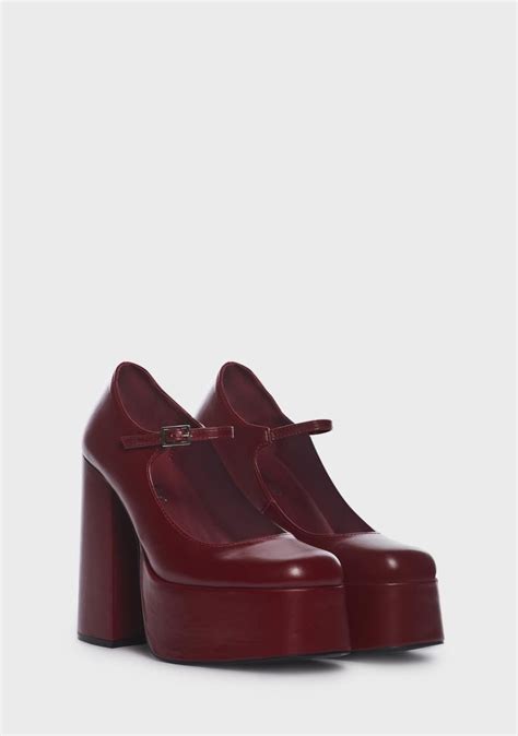 Koi Footwear Chunky Heeled Platform Mary Janes - Red | Stunning shoes, Shoes heels classy, Swag ...