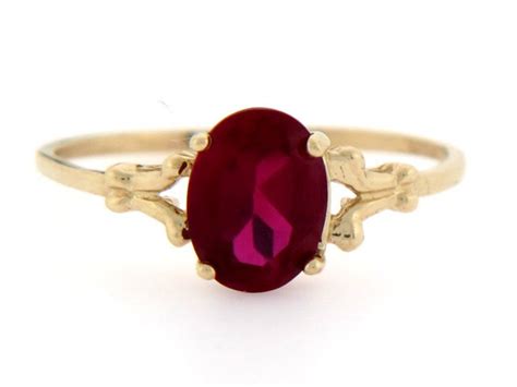 10k or 14k Gold Simulated Garnet January Birthstone Ring | eBay