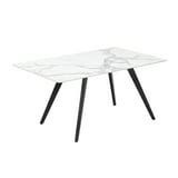Ergode Lippa 47" Round Artificial Marble Dining Table - Black White - Walmart.com