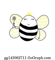 5 Cute Bee Cartoon Vector Llustration Clip Art | Royalty Free - GoGraph