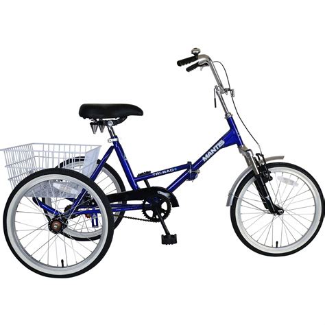 Mantis Tri-Rad 20 Inch Single Speed Adult Folding Tricycle, Blue - Walmart.com - Walmart.com