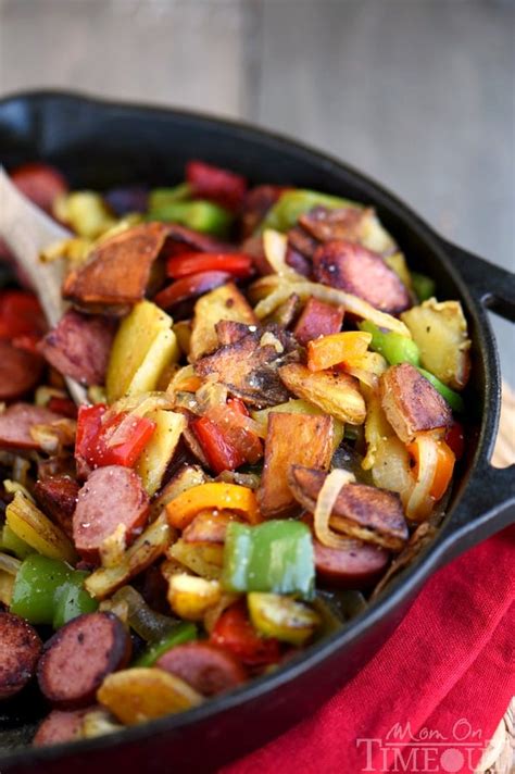 Kielbasa, Peppers, and Potato Hash - Mom On Timeout