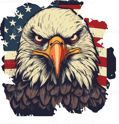 Eagle With Usa Flag Illustration 26414234 PNG