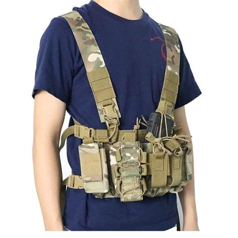 Tactical Chest Rig With 4 Pouches - Military Tactical Chest Harness For ...