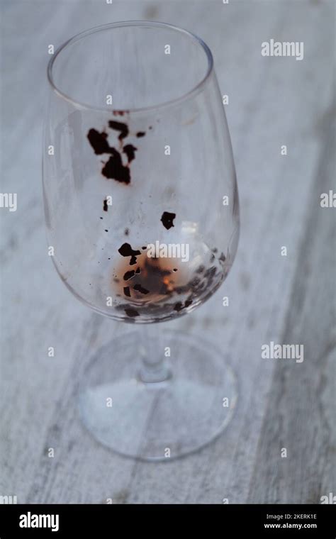 red wine sediments in an empty glass Stock Photo - Alamy