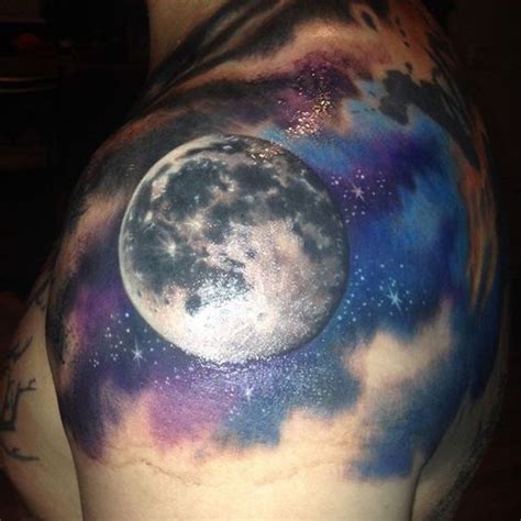 galaxy tattoo on shoulder #beautytatoos | Galaxy tattoo, Moon tattoo ...