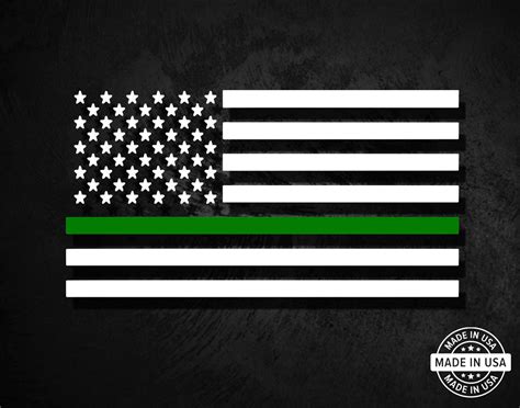 Thin Green Line Flag USA Vinyl Die Cut Decal/sticker - Etsy