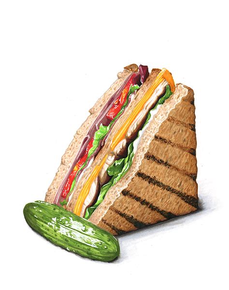 Sandwich, cucumber, watercolor | Food art painting, Food illustration ...