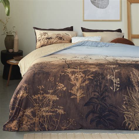 Brown Judy Cotton Sateen Quilt Cover Set | Temple & Webster