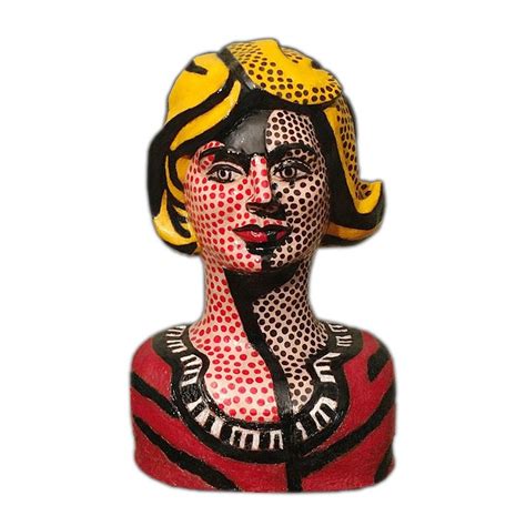 Sandy Kaplan - Lichtenstein's Blonde Woman -Pop Art Ode to Roy Lichtenstein in Handmade Ceramic ...