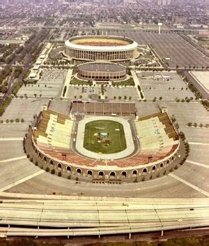 Philadelphia Sports Complex with John F. Kennedy Stadium in the foreground, The Spectrum Arena ...