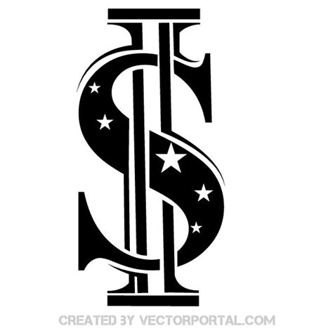 US Dollar Sign Vector Clip Art | Dollar sign tattoo, Stencil patterns ...