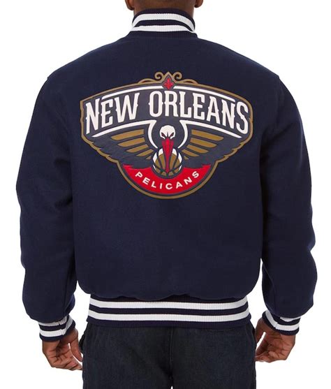 All Wool New Orleans Pelicans Varsity Navy Jacket - Jackets Creator