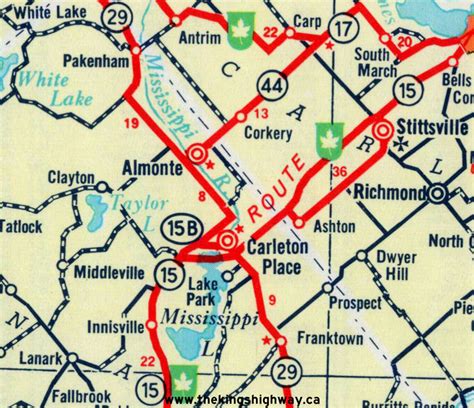 Ontario Highway 15B (Carleton Place) Route Map - The King's Highways of ...