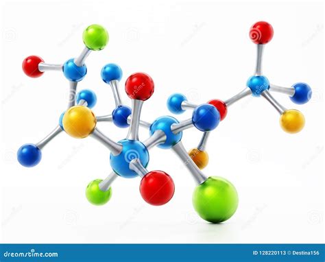 Molecular Structure Isolated on White Structure. 3D Illustration Stock Illustration ...