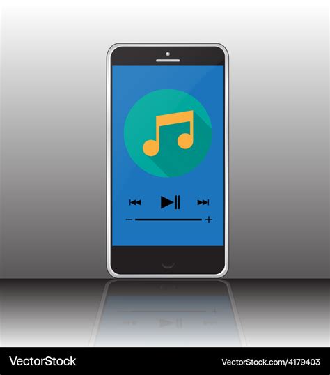 Music player on smartphone screen Royalty Free Vector Image